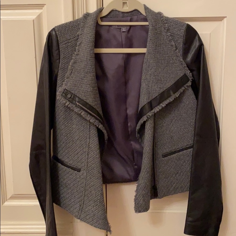 Vince wool and leather sleeve jacket